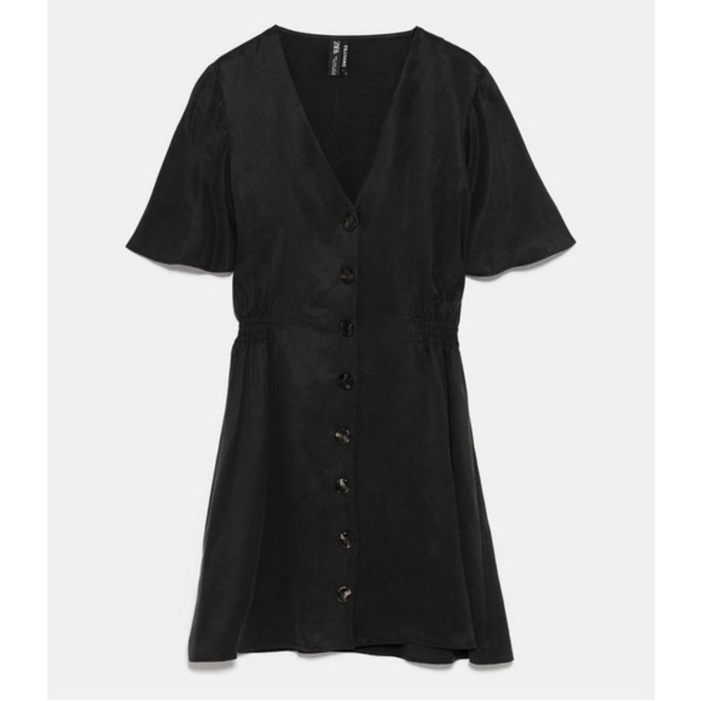 Zara Black Button-Down Dress